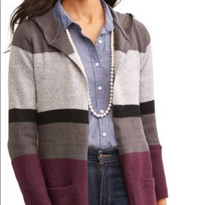 Colorblock sweater cardigan